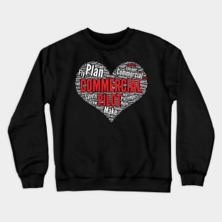 Airplane Commercial Pilot Heart Shape Word Cloud product Crewneck Sweatshirt